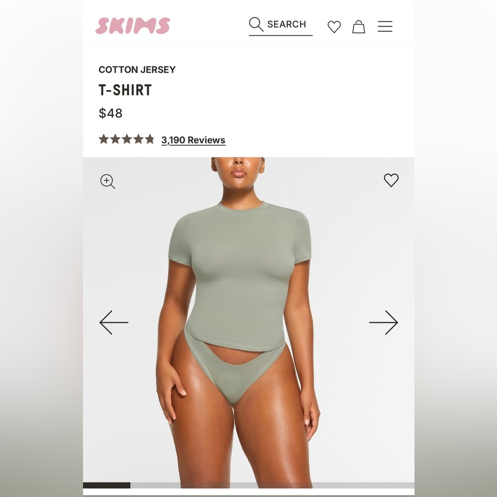 SKIMS Cotton Jersey T-shirt in Mineral